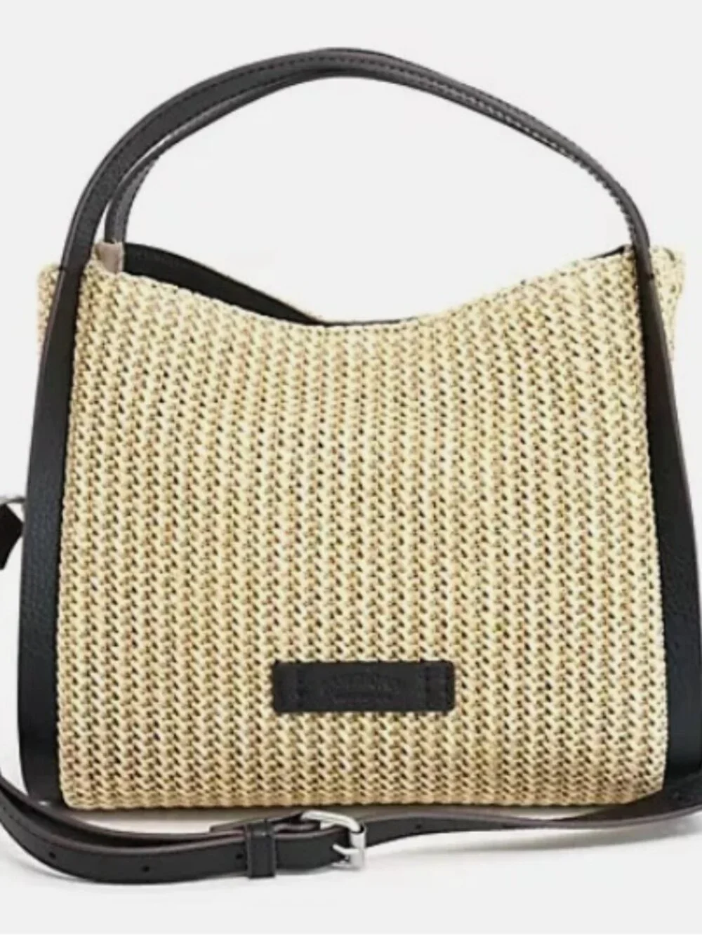 Woven Straw Tote Bag with Black Trim - Women Bags